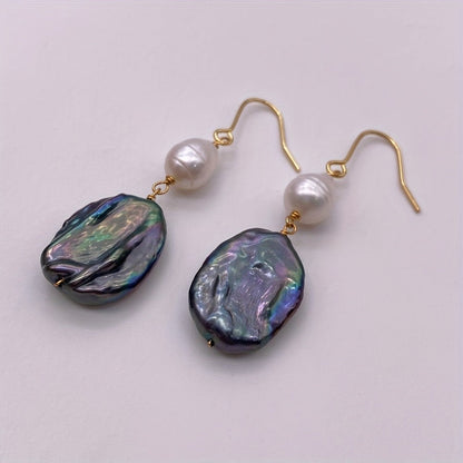 Teardrop & Baroque Pearl Drop Earrings