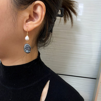 Teardrop & Baroque Pearl Drop Earrings