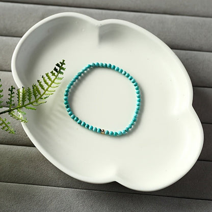 Turquoise Bead & Gold Accent Bracelet