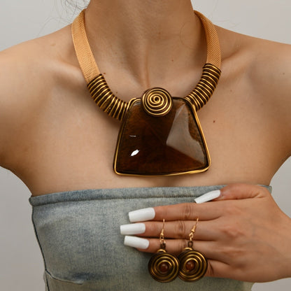 Geometric Spiral Acrylic Necklace