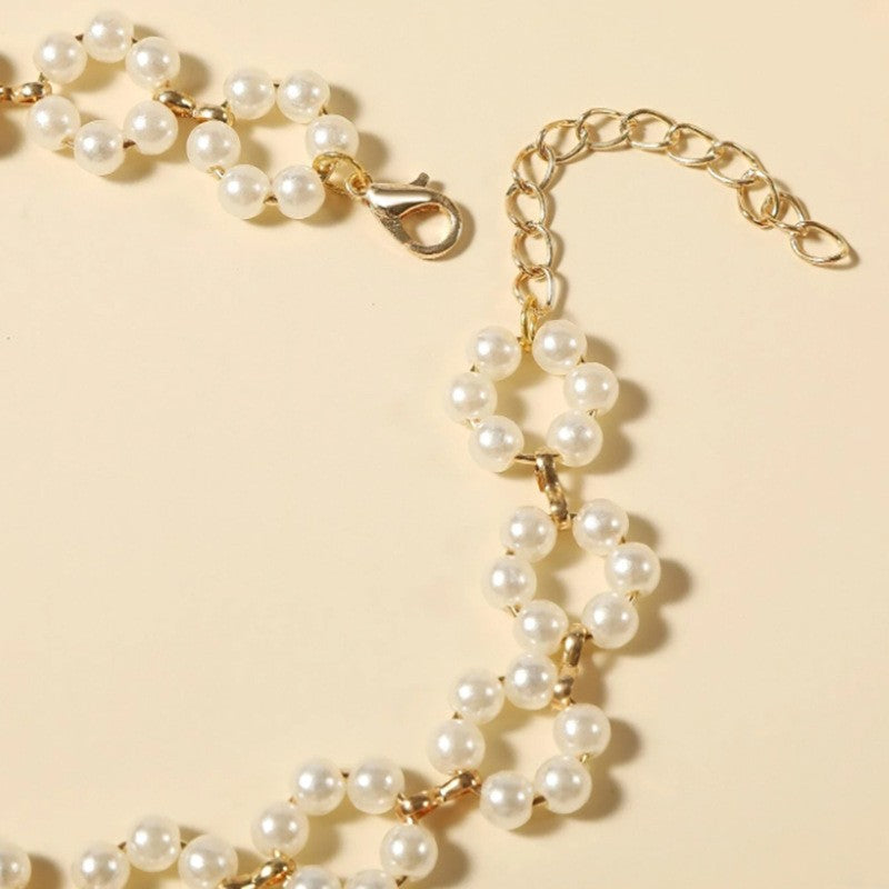 Woven Pearl Collarbone Necklace