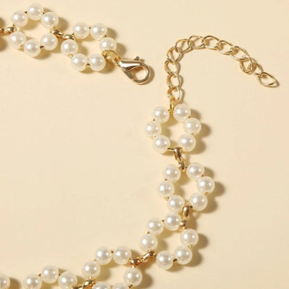 Woven Pearl Collarbone Necklace