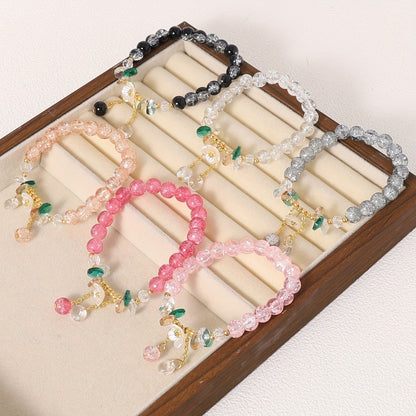 Floral Glass Bead Bracelet Set