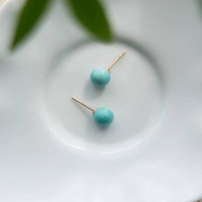 Turquoise Sphere Stud Earrings