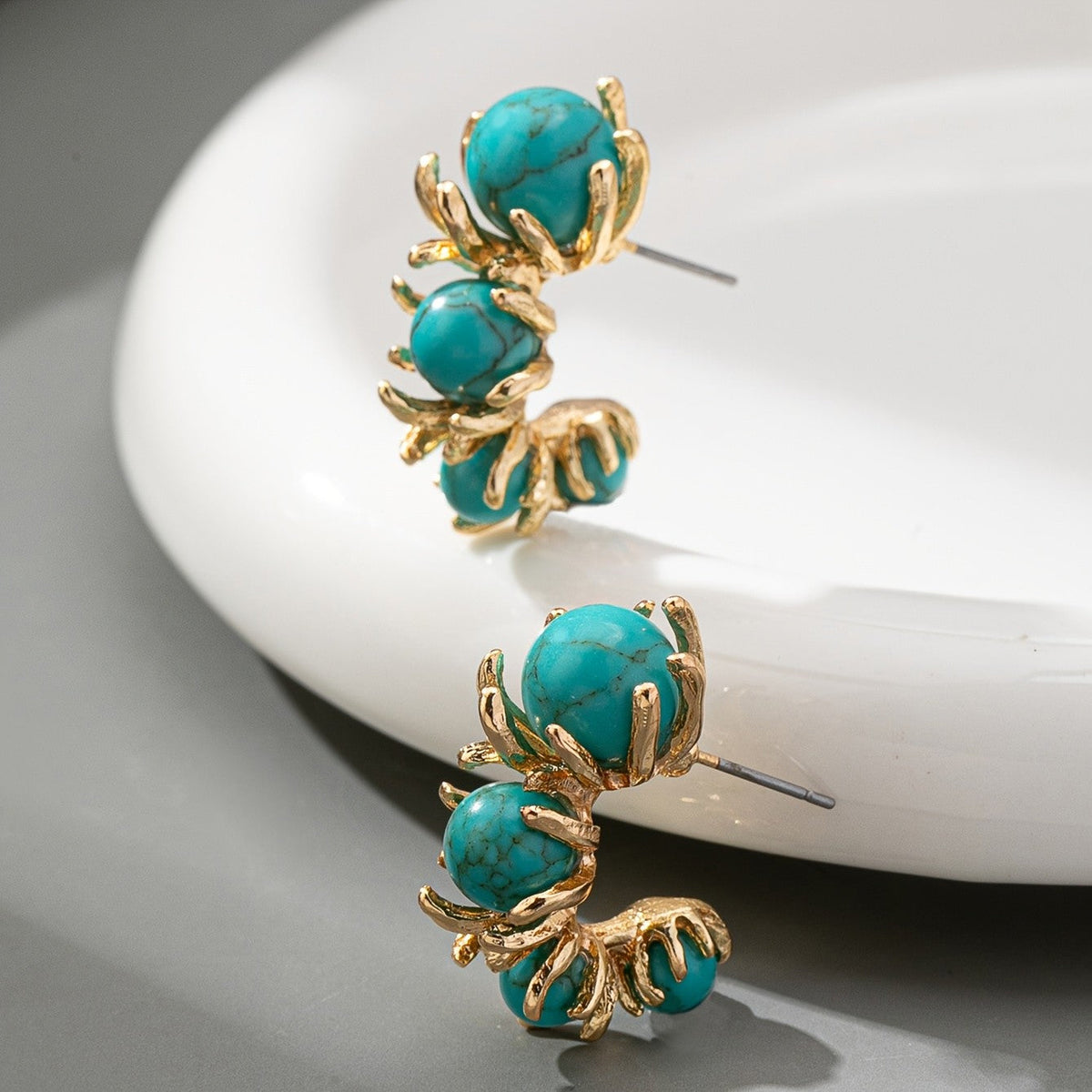 Turquoise Cluster Earrings