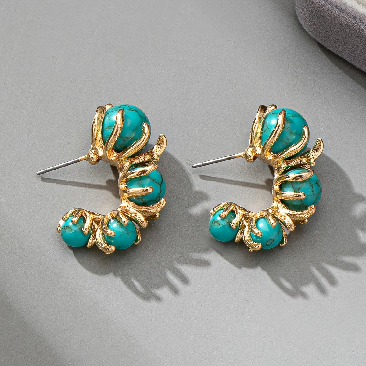 Turquoise Cluster Earrings