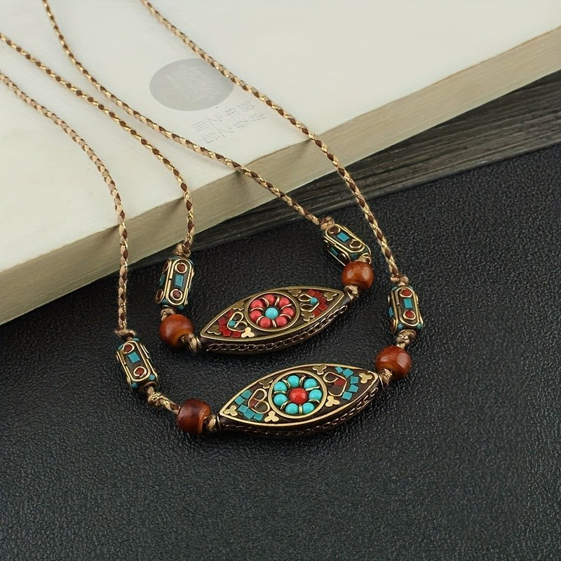 Colorful Floral Eye Necklace