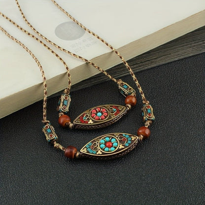 Colorful Floral Eye Necklace
