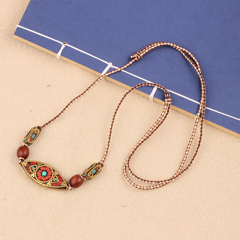 Colorful Floral Eye Necklace
