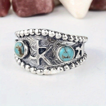 Turquoise Initial Ring