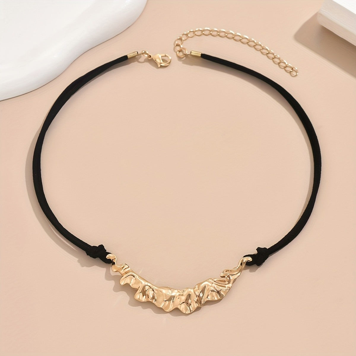 Gold-Tone Abstract Wave Pendant