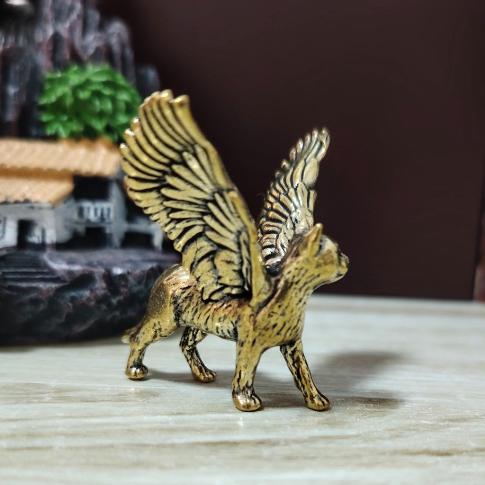 Winged Cat Figurine