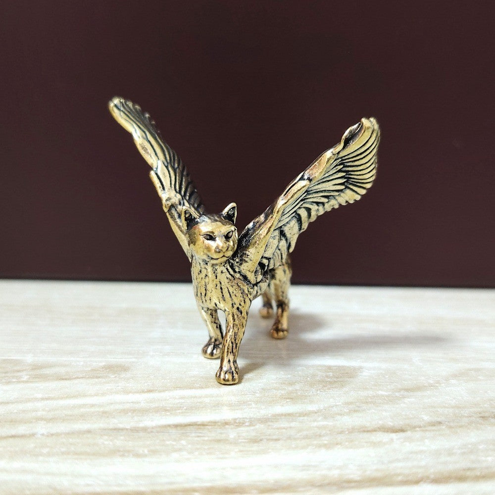Winged Cat Figurine