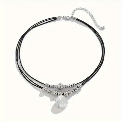Silver-Tone Coin Bead Necklace