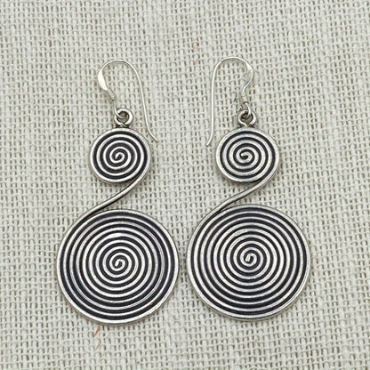 Double Spiral Dangle Earrings