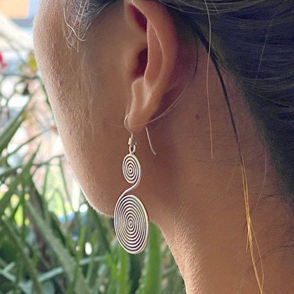 Double Spiral Dangle Earrings