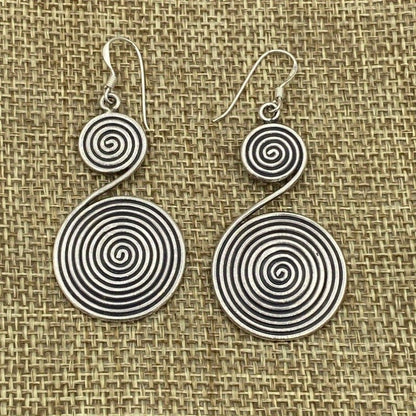 Double Spiral Dangle Earrings