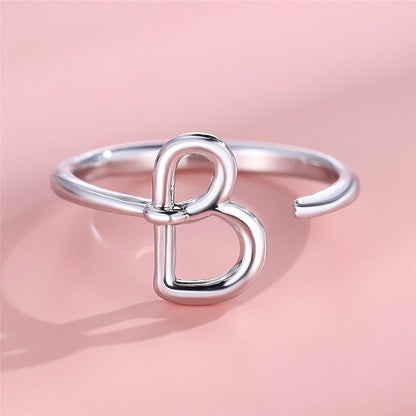 Adjustable Letter A Cuff Ring
