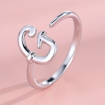 Adjustable Letter A Cuff Ring