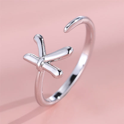 Adjustable Letter A Cuff Ring