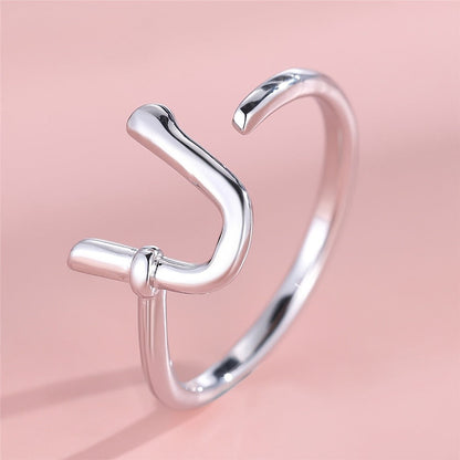 Adjustable Letter A Cuff Ring