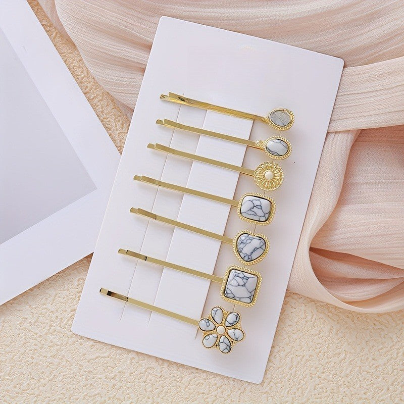 Turquoise Stone Hair Clip Set