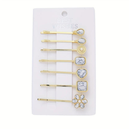 Turquoise Stone Hair Clip Set