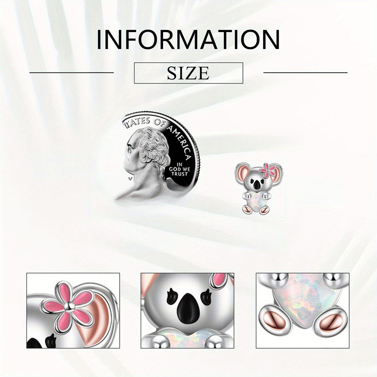 Pink Flower Koala Stud Earrings