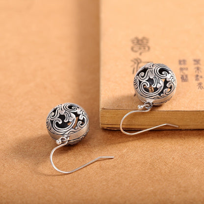 Ornate Scrollwork Sphere Earrings