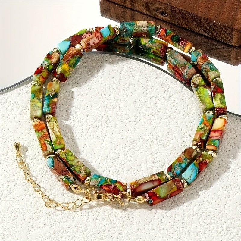Multicolor Stone Chip Necklace