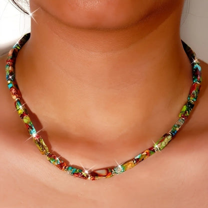 Multicolor Stone Chip Necklace