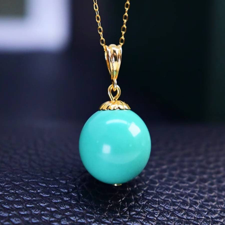 Turquoise Round Pendant Necklace