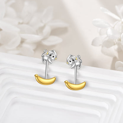 Monkey & Banana Stud Earrings