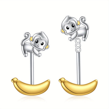 Monkey & Banana Stud Earrings