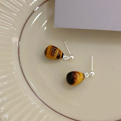 Tiger Eye Teardrop Earrings