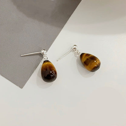 Tiger Eye Teardrop Earrings