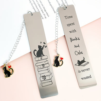 Cat Reading Quote Bookmark