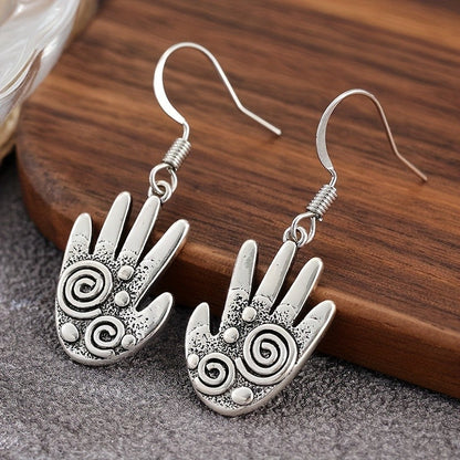 Spiral Palm Hand Earrings
