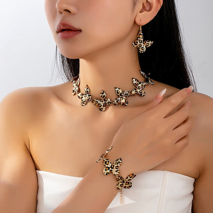 Leopard Butterfly Jewelry Set