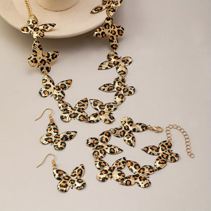 Leopard Butterfly Jewelry Set