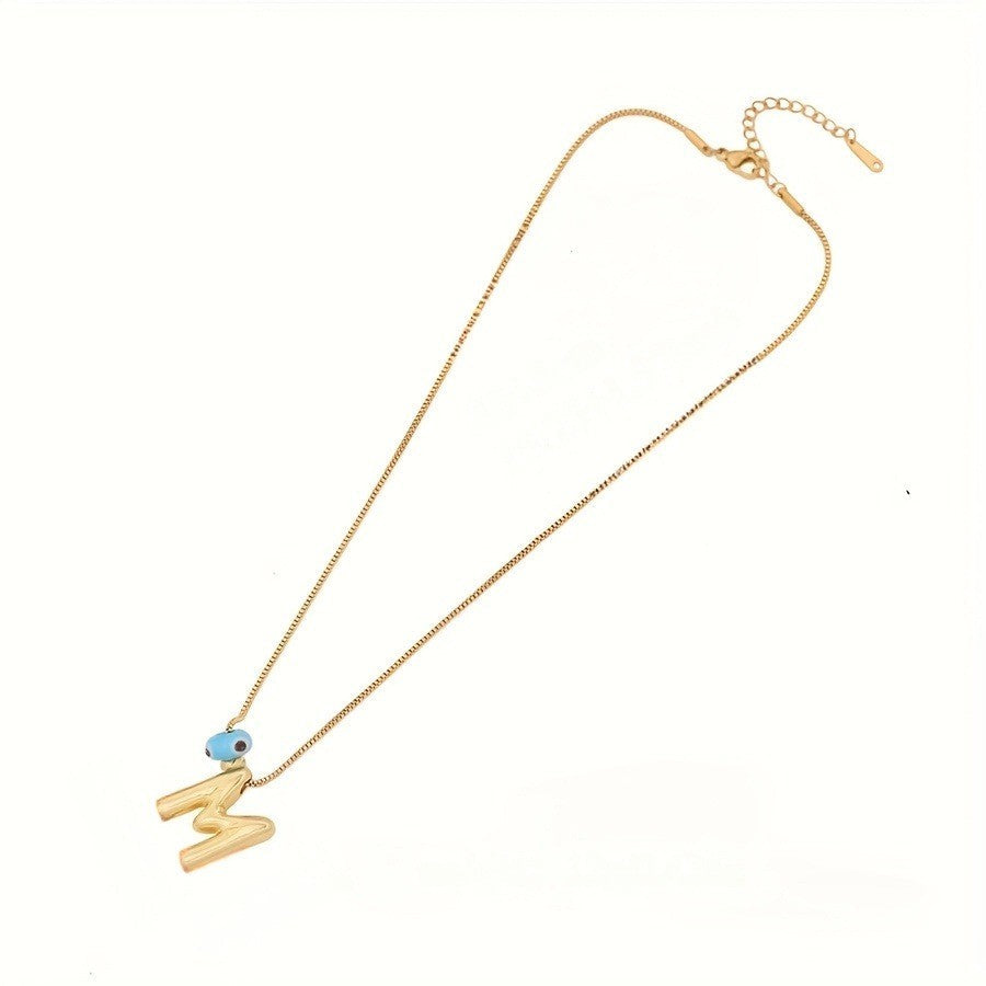 Evil Eye Initial Letter Pendant