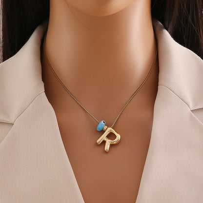 Evil Eye Initial Letter Pendant
