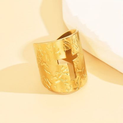 Textured Cross Ring