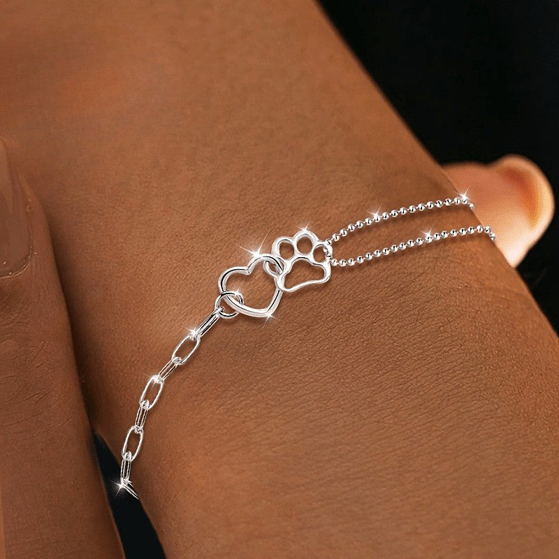 Paw & Heart Asymmetrical Bracelet