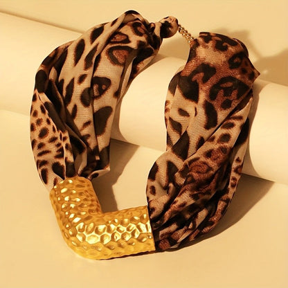 Leopard Print V-Necklace