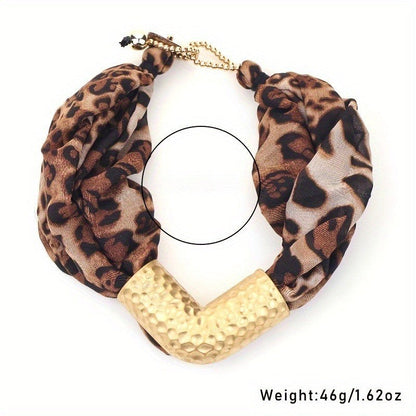 Leopard Print V-Necklace