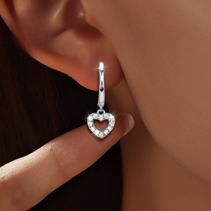 Crystal Heart Dangle Earrings