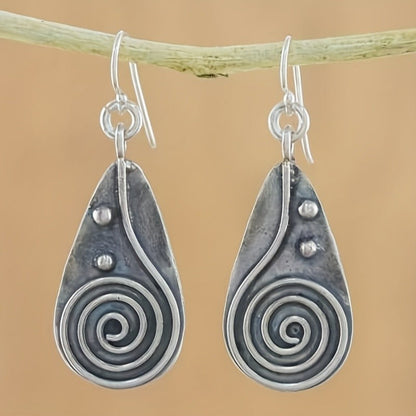 Spiral Wire Teardrop Earrings