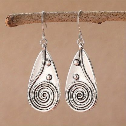 Spiral Wire Teardrop Earrings