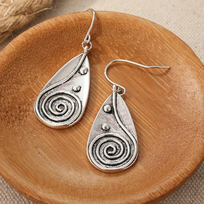 Spiral Wire Teardrop Earrings